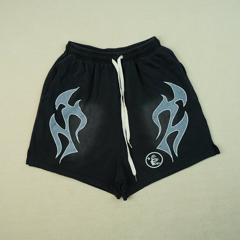 Hellstar Graphic Flame Shorts Black - 6