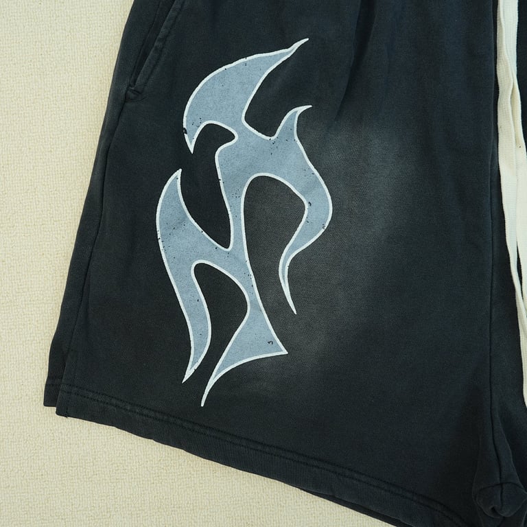 Hellstar Graphic Flame Shorts Black - 9