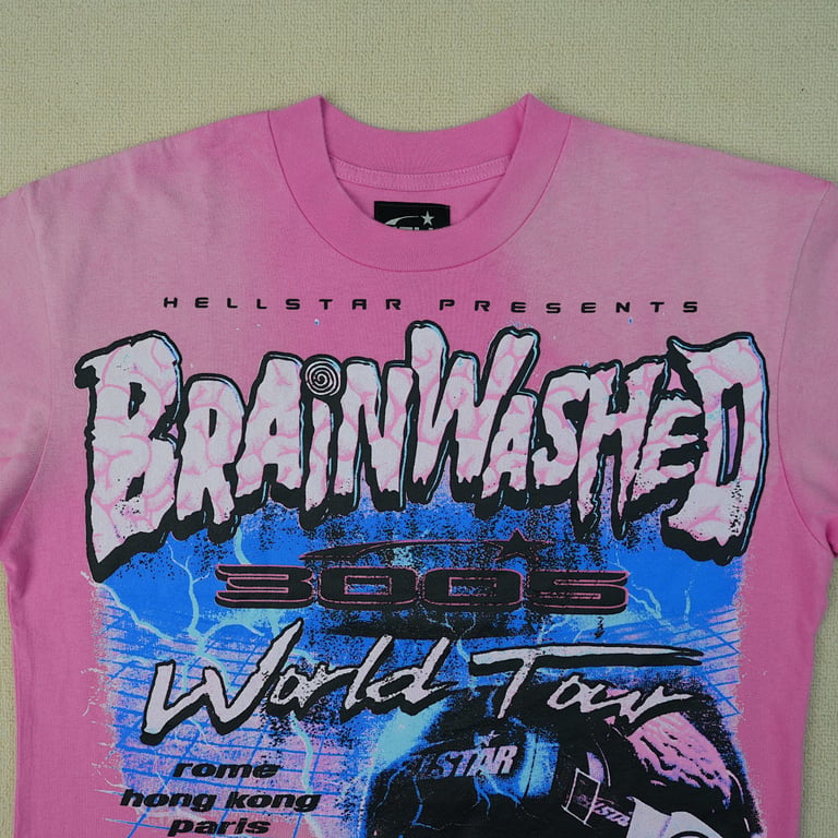 Hellstar Brainwashed World Tour T-Shirt Pink - 13