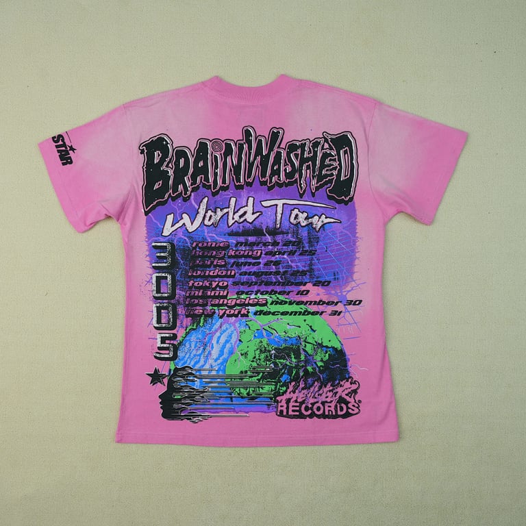 Hellstar Brainwashed World Tour T-Shirt Pink - 21