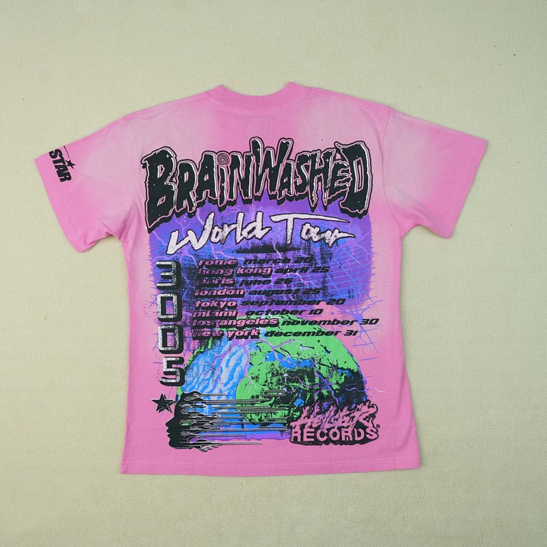 Hellstar Brainwashed World Tour T-Shirt Pink - 22
