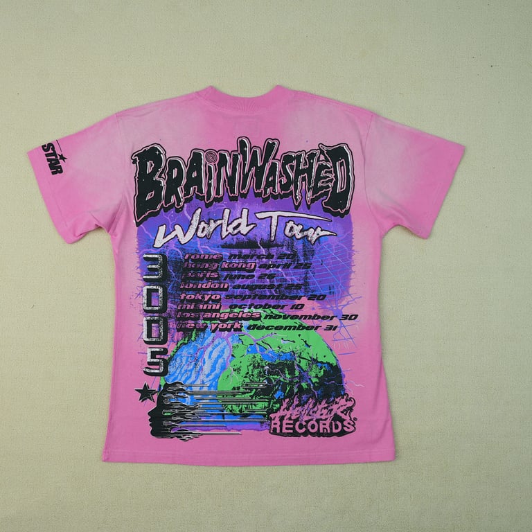 Hellstar Brainwashed World Tour T-Shirt Pink - 24