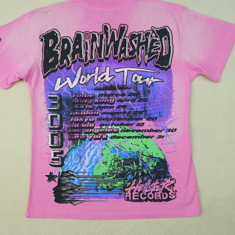 Hellstar Brainwashed World Tour T-Shirt Pink - 25