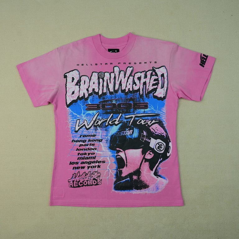 Hellstar Brainwashed World Tour T-Shirt Pink - 5
