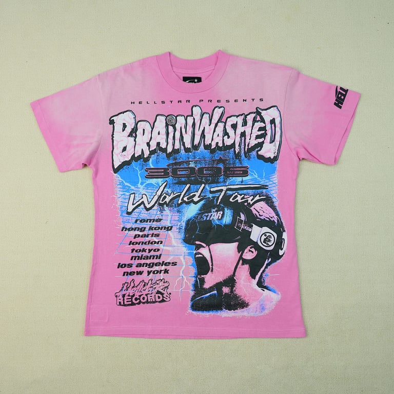 Hellstar Brainwashed World Tour T-Shirt Pink - 6