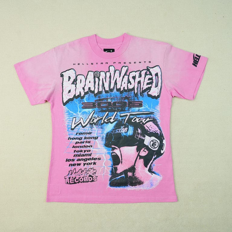 Hellstar Brainwashed World Tour T-Shirt Pink - 7