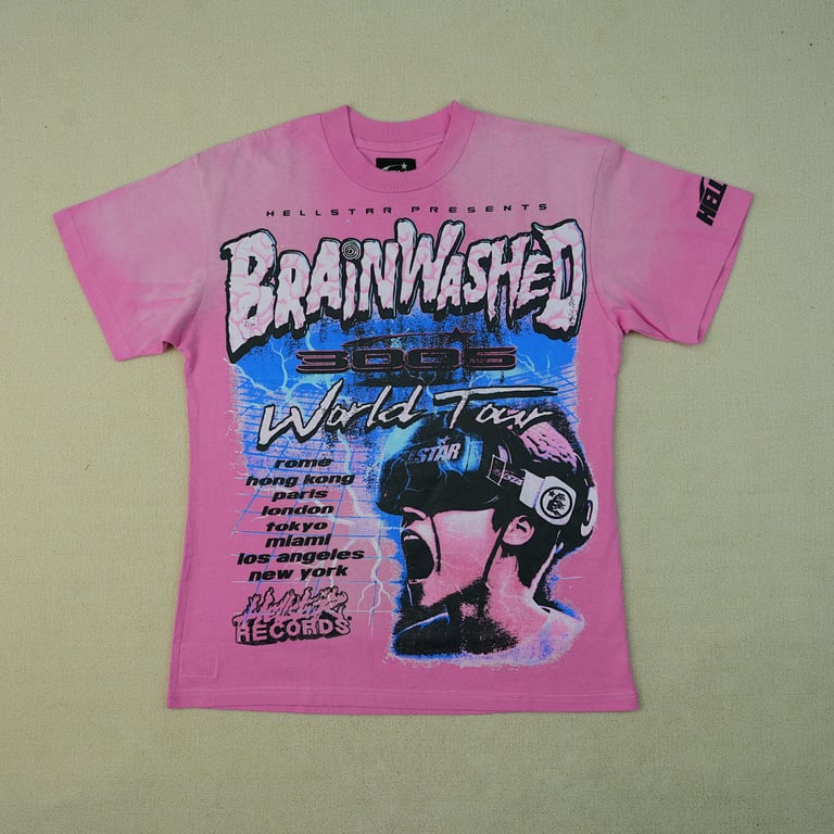 Hellstar Brainwashed World Tour T-Shirt Pink - 8