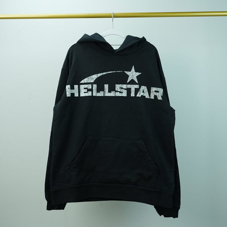 Hellstar Studios Basic Logo Hoodie Vintage Black - 4