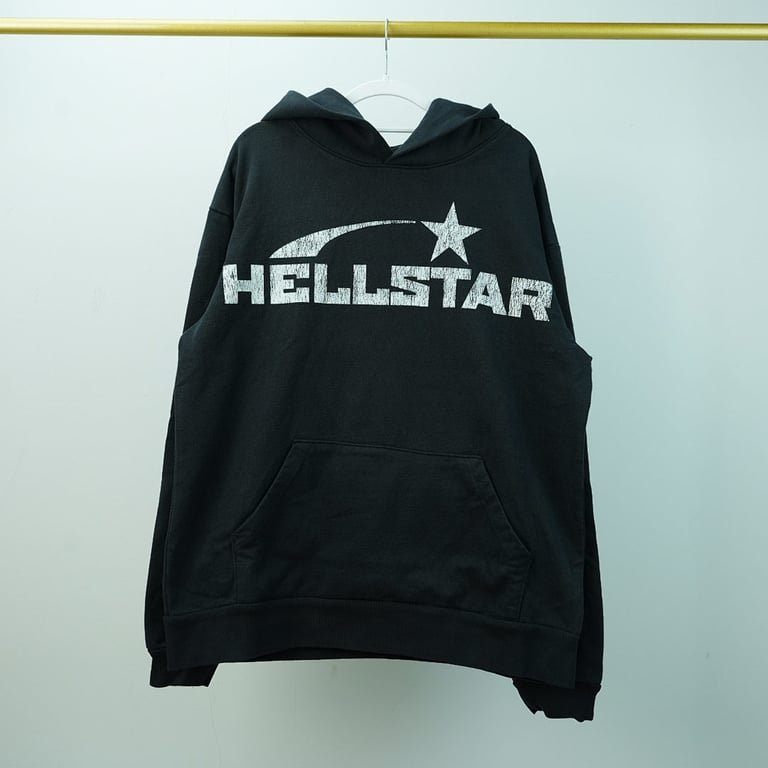 Hellstar Studios Basic Logo Hoodie Vintage Black - 5