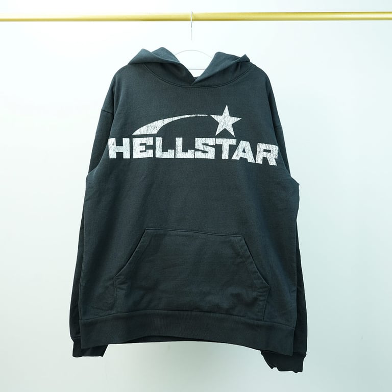 Hellstar Studios Basic Logo Hoodie Vintage Black - 6