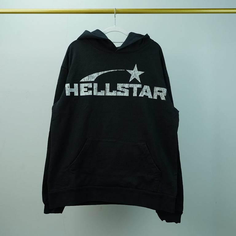 Hellstar Studios Basic Logo Hoodie Vintage Black - 7
