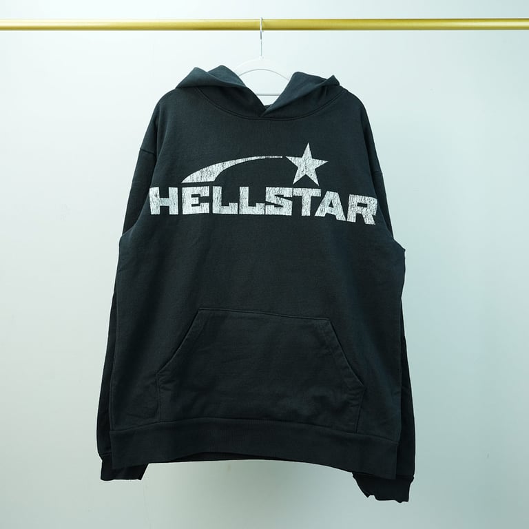 Hellstar Studios Basic Logo Hoodie Vintage Black - 8
