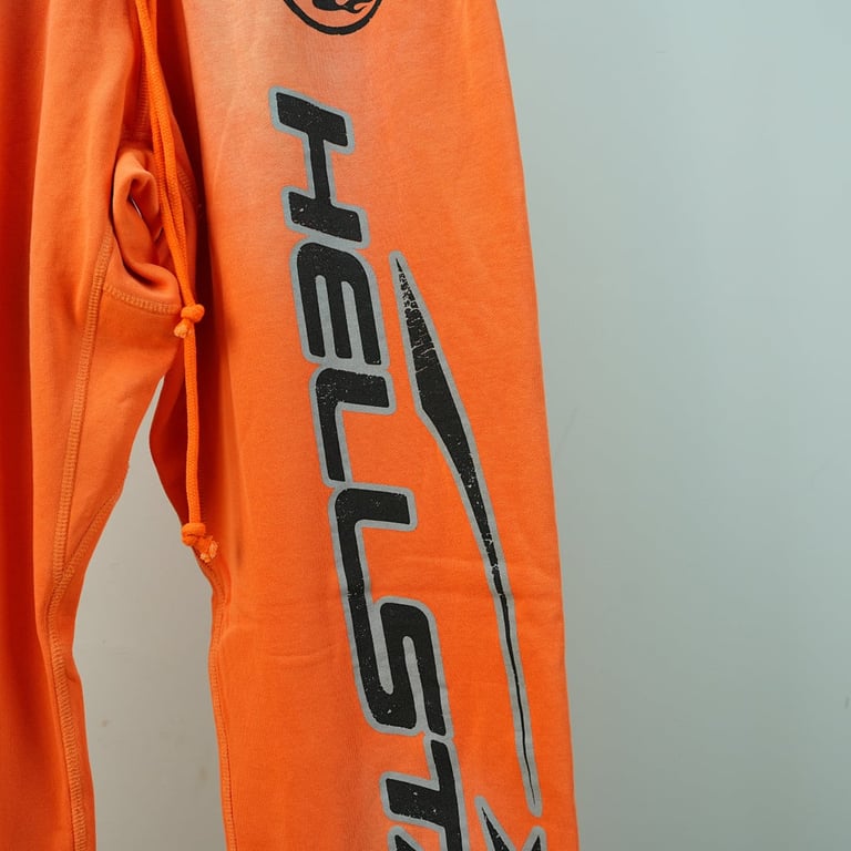 Hellstar Fire Orange Flare Bottom Sweatpants Orange Dye - 10