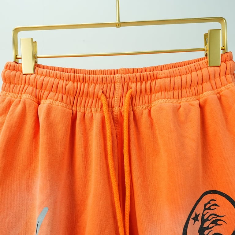 Hellstar Fire Orange Flare Bottom Sweatpants Orange Dye - 22