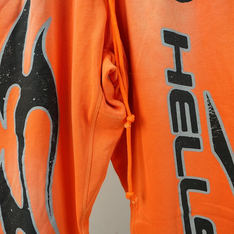 Hellstar Fire Orange Flare Bottom Sweatpants Orange Dye - 24