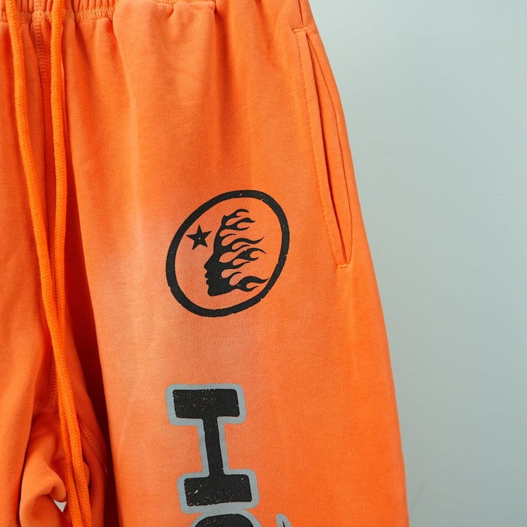 Hellstar Fire Orange Flare Bottom Sweatpants Orange Dye - 25