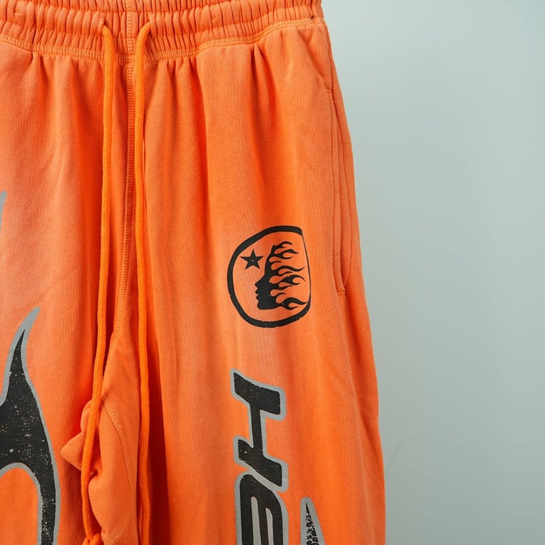 Hellstar Fire Orange Closed Elastic Bottom Sweatpants - 13