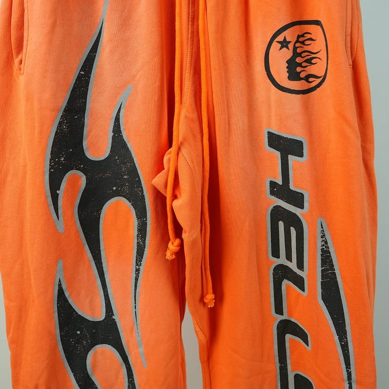 Hellstar Fire Orange Closed Elastic Bottom Sweatpants - 14