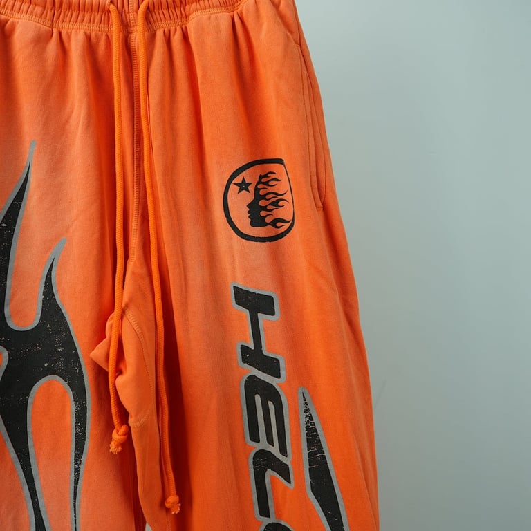 Hellstar Fire Orange Closed Elastic Bottom Sweatpants - 17