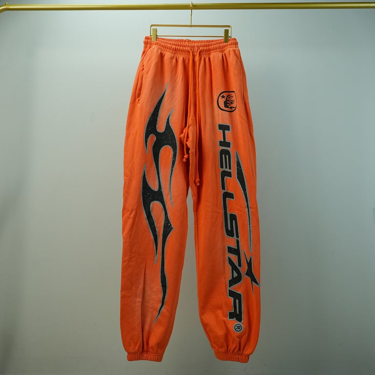 Hellstar Fire Orange Closed Elastic Bottom Sweatpants - 3
