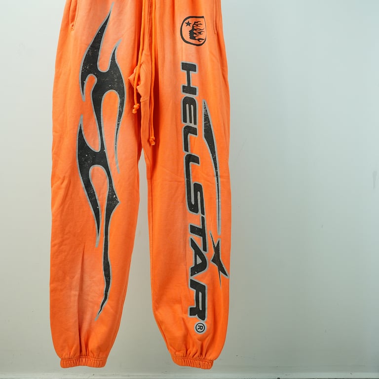 Hellstar Fire Orange Closed Elastic Bottom Sweatpants - 5