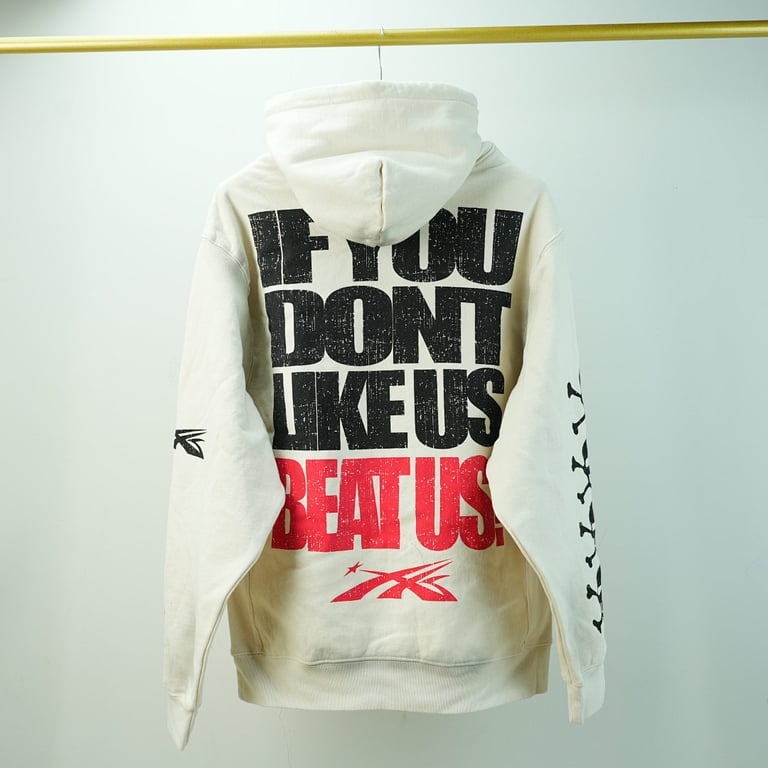 Hellstar If You Dont Like Us Beat Us Hoodie White - 27