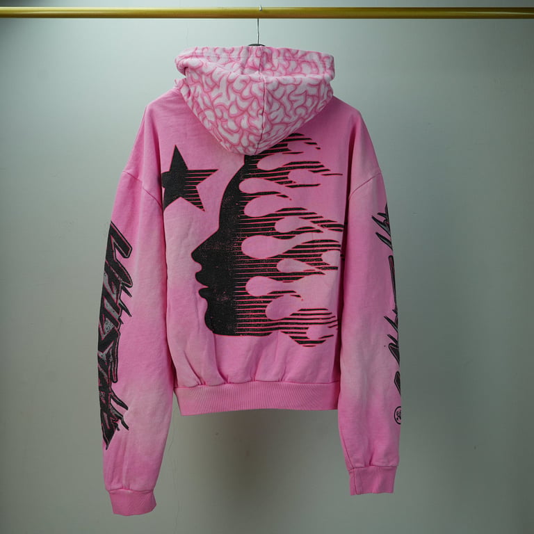 Hellstar Brainwashed With Brain Hoodie Pink - 21