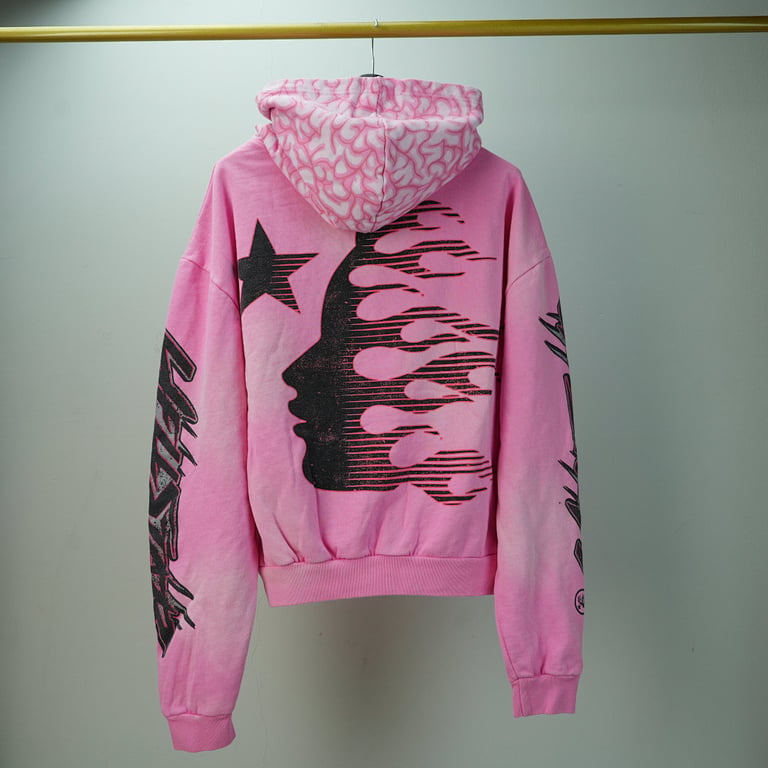 Hellstar Brainwashed With Brain Hoodie Pink - 22