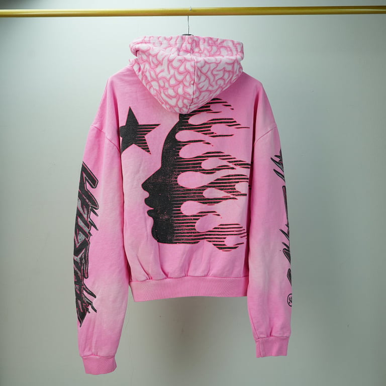 Hellstar Brainwashed With Brain Hoodie Pink - 23