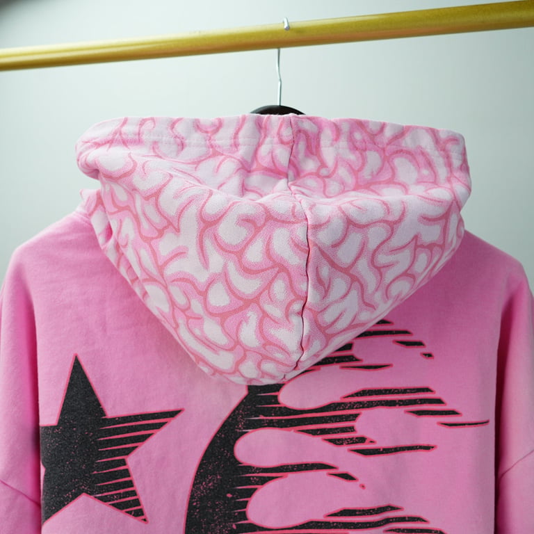 Hellstar Brainwashed With Brain Hoodie Pink - 26