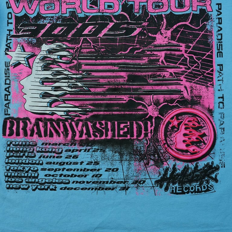 Hellstar Neuron Tour T-Shirt Light Blue - 12
