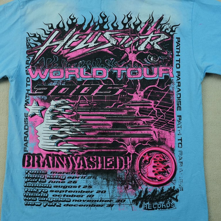Hellstar Neuron Tour T-Shirt Light Blue - 15