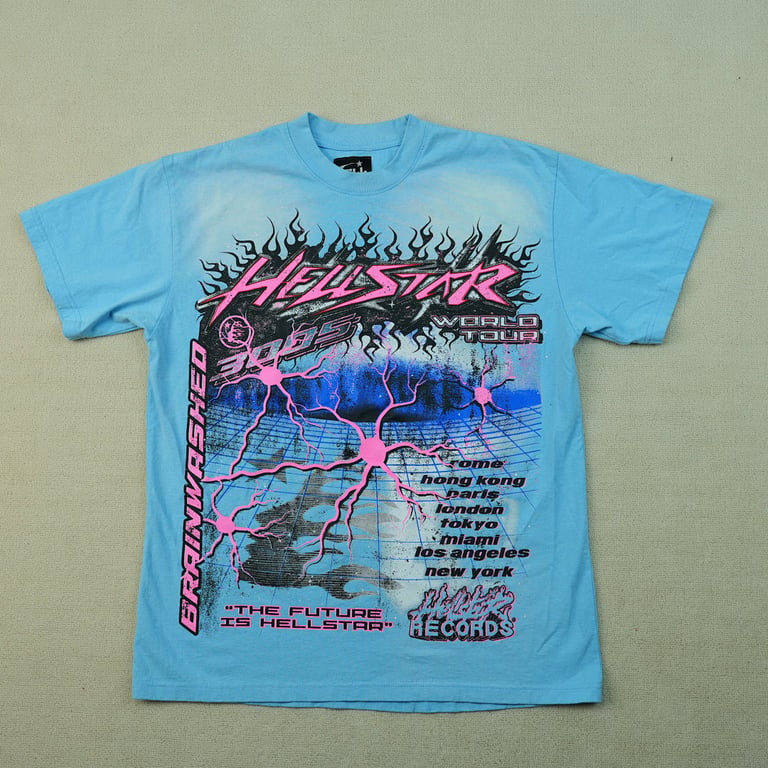 Hellstar Neuron Tour T-Shirt Light Blue - 3