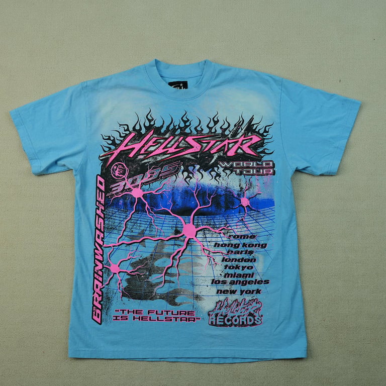 Hellstar Neuron Tour T-Shirt Light Blue - 4