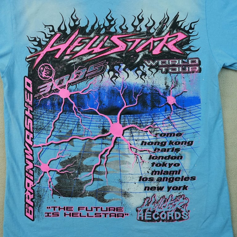 Hellstar Neuron Tour T-Shirt Light Blue - 5