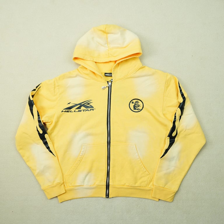 Hellstar Sports Zip-Up Sweatshirt Yellow - 24