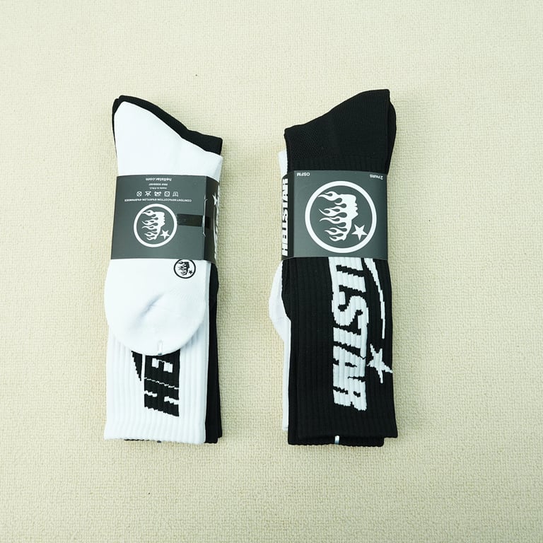 Hellstar Classic Socks (2 Pack) White/Black - 5