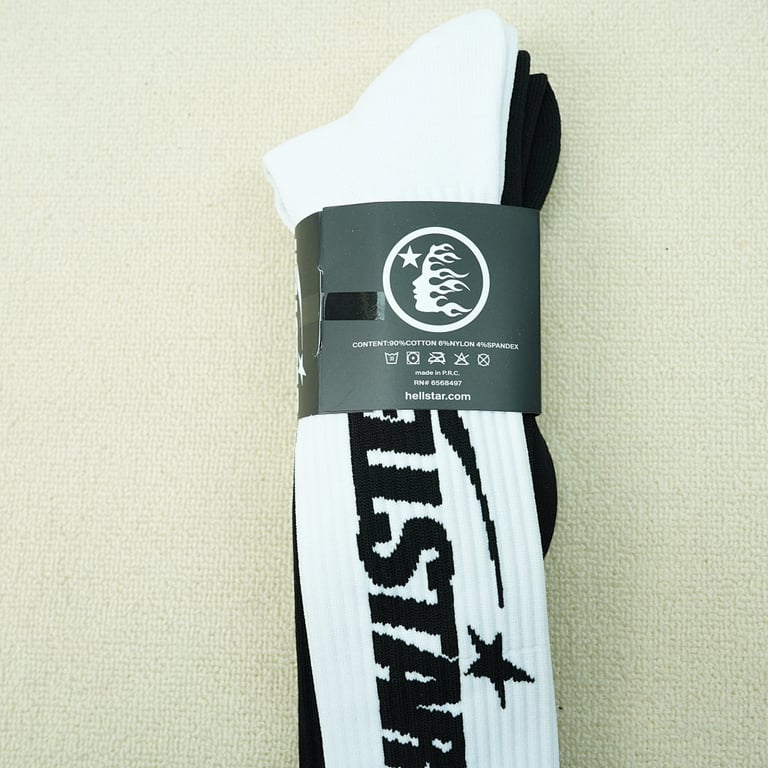 Hellstar Classic Socks (2 Pack) White/Black - 8