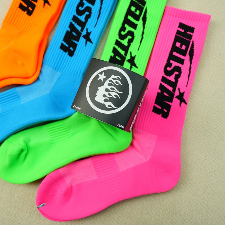 Hellstar Logo Socks (4 Pack) Neon - 17