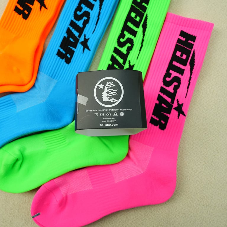 Hellstar Logo Socks (4 Pack) Neon - 18