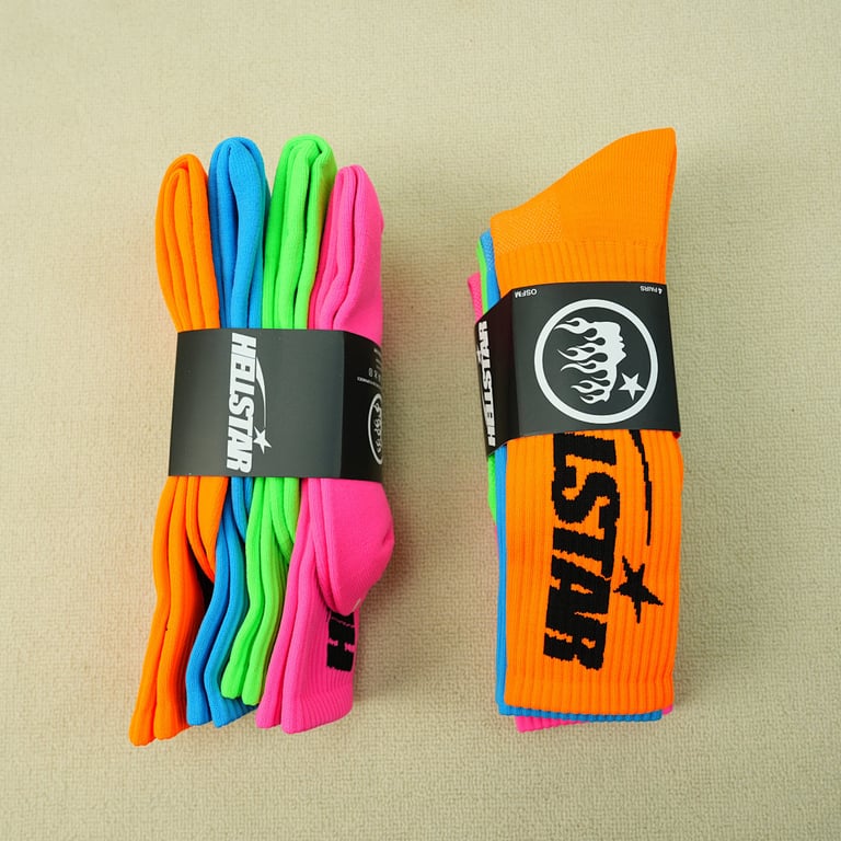 Hellstar Logo Socks (4 Pack) Neon - 4