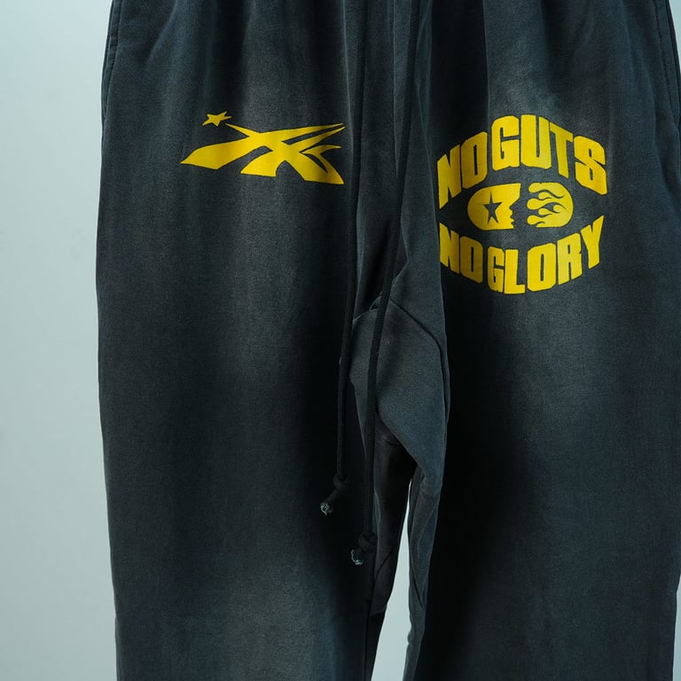 Hellstar No Guts No Glory Flare Bottom Sweatpants Midnight Dye Black - 11