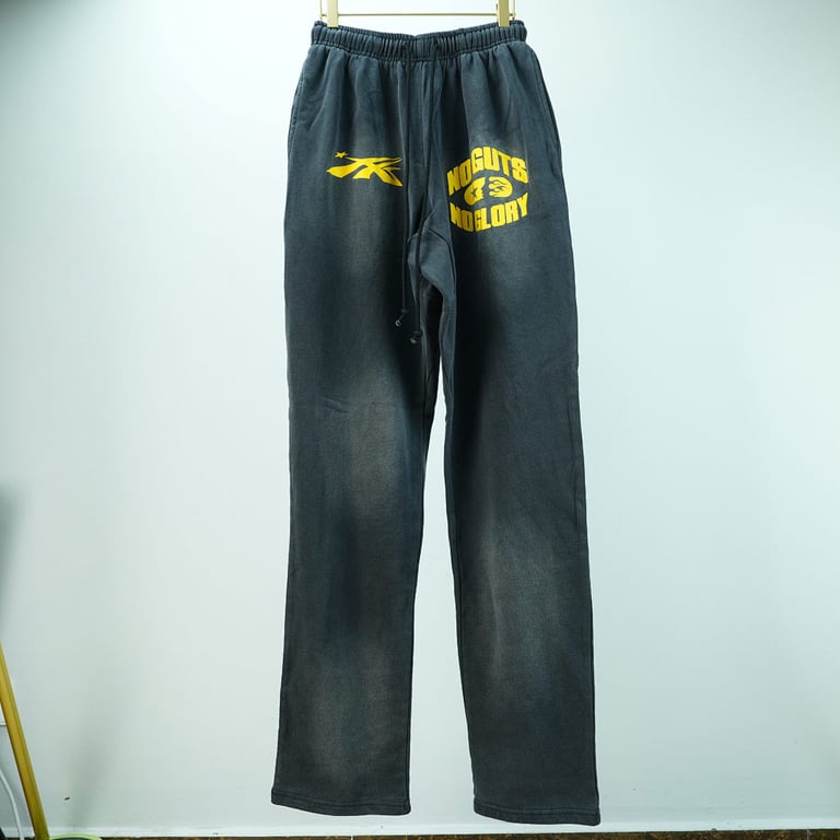 Hellstar No Guts No Glory Flare Bottom Sweatpants Midnight Dye Black - 4