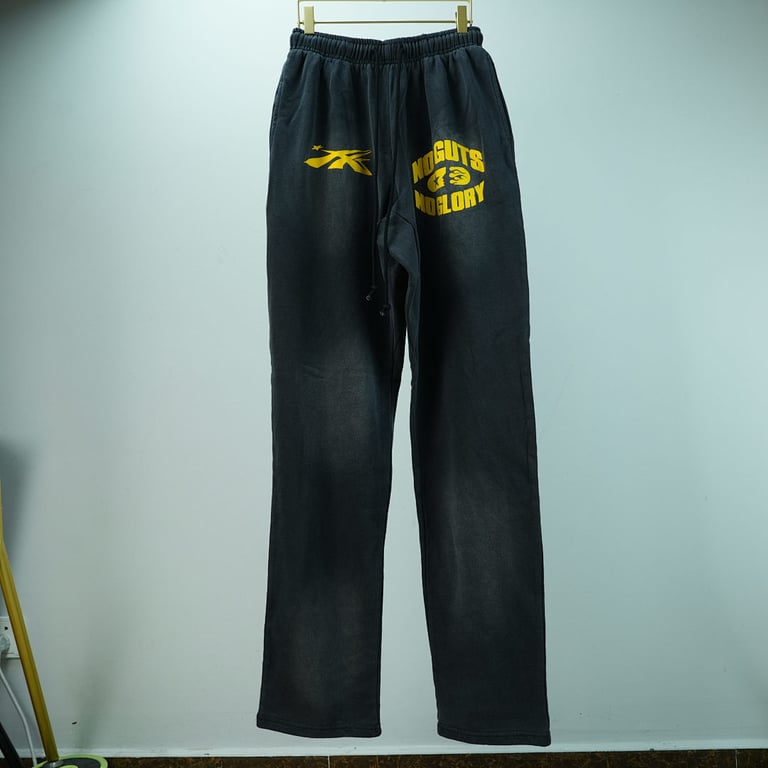 Hellstar No Guts No Glory Flare Bottom Sweatpants Midnight Dye Black - 6