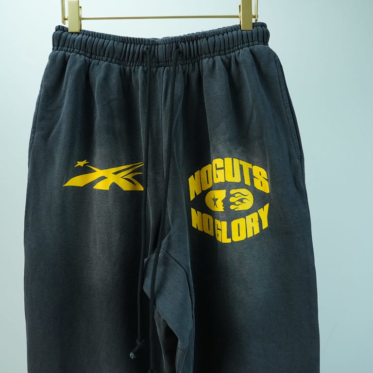Hellstar No Guts No Glory Flare Bottom Sweatpants Midnight Dye Black - 7