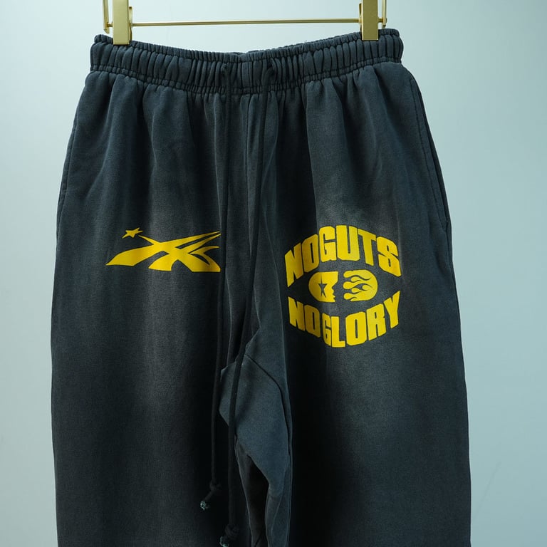 Hellstar No Guts No Glory Flare Bottom Sweatpants Midnight Dye Black - 8