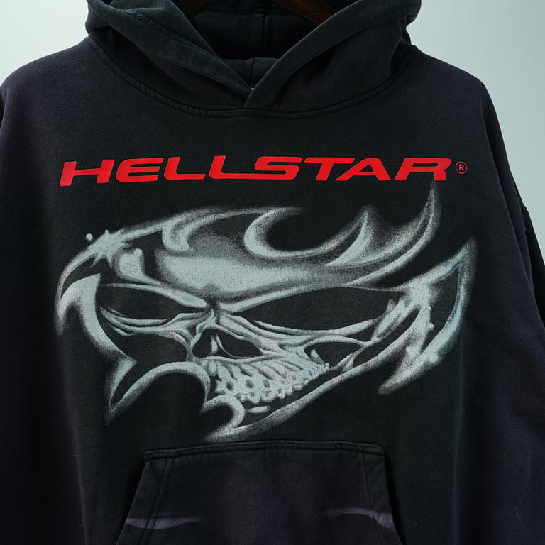 Hellstar Airbrushed Skull Hoodie Black - 10