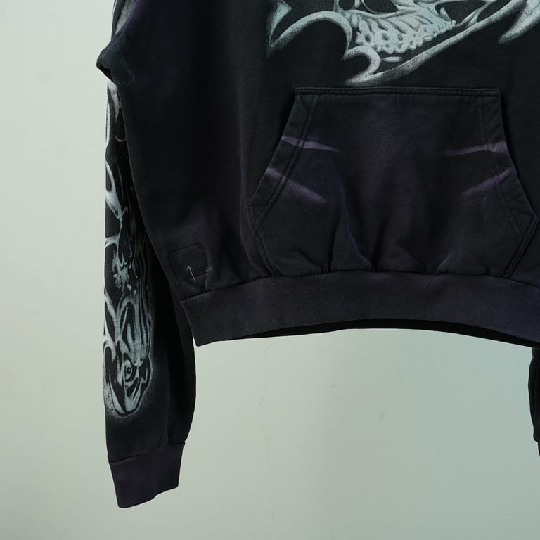 Hellstar Airbrushed Skull Hoodie Black - 11