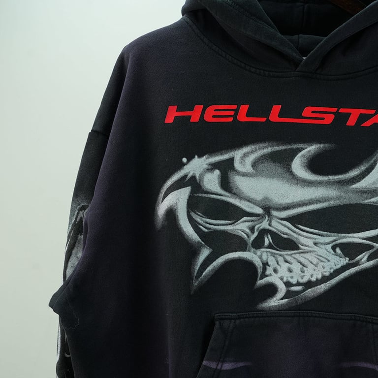 Hellstar Airbrushed Skull Hoodie Black - 12