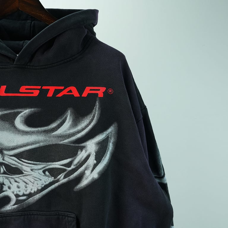 Hellstar Airbrushed Skull Hoodie Black - 13